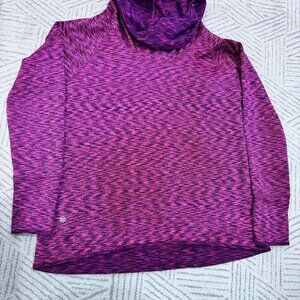 Athleta pink and purple striped cowl neck sweatshirt 1x